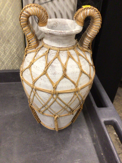 16 1/2" Rope Wrapped Ceramic Urn