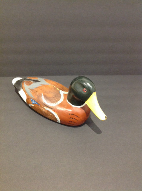 14" Painted Wooden Duck Decoy