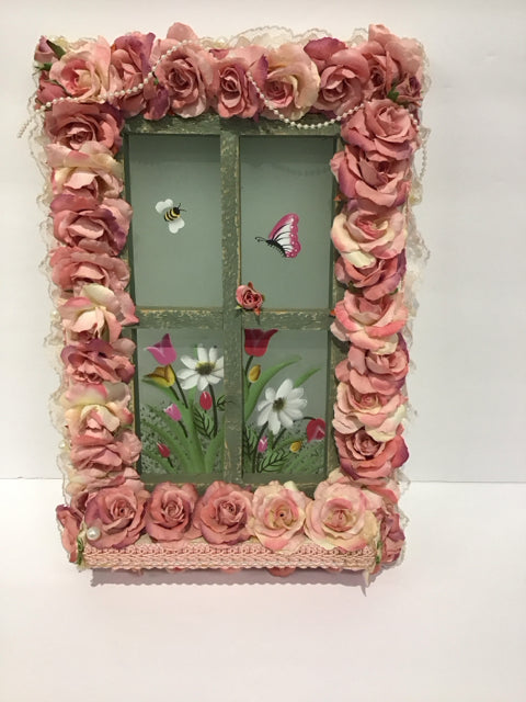 12x8 Faux Rose Wall Decor