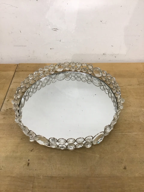 10" Rhinestone Mirror Tray