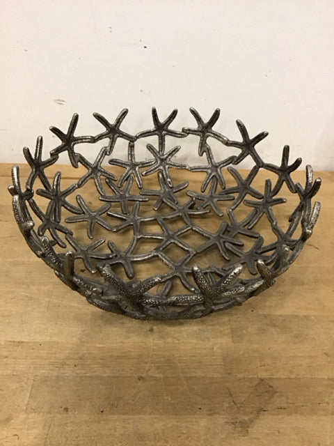 14" Round Metal Starfish Bowl
