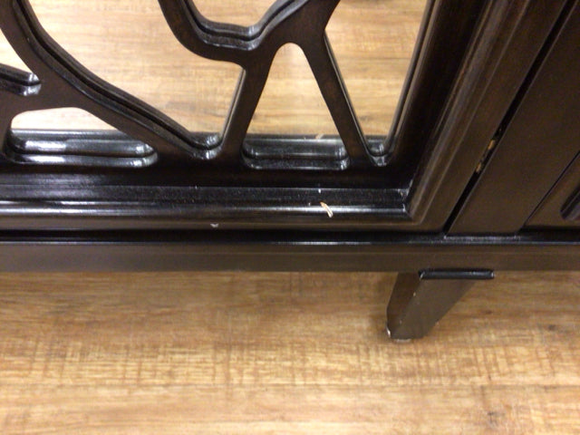 AS-IS Judith Norman Espresso Mirror Top Buffet (Cracks & Marks)