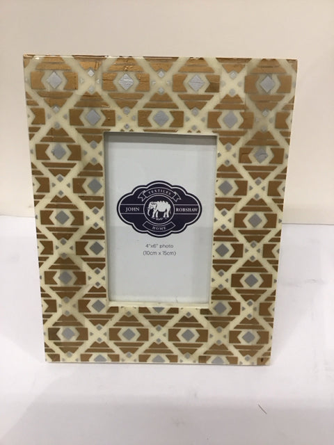4x6 John Robshaw Gold/Silver Print Frame