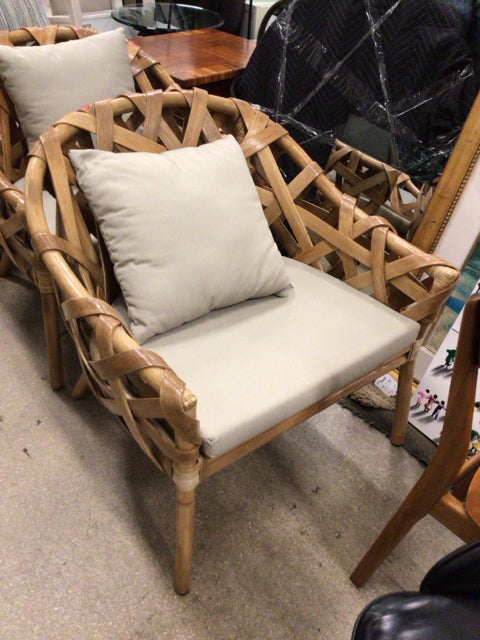 AS-IS Rattan Chair W/Pillow (Spot On Cushion)
