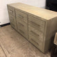 AS-IS Universal Furniture Zephyr Nine Drawer Dresser(Top Has Discoloration)