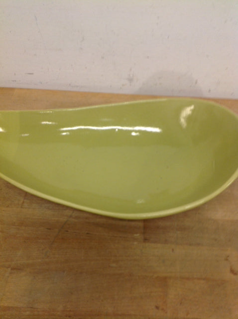 Bowl- 14" Mcm Green Ceramic