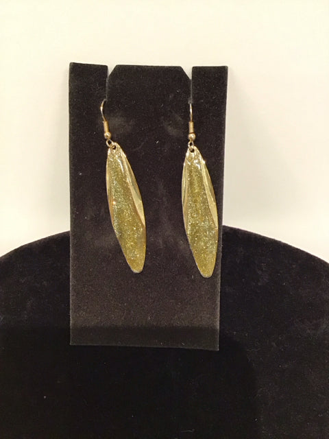 Gold Sparkling Dangling Earrings