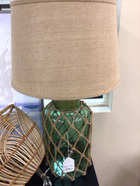 30" Surya Green Glass Rope Table Lamp