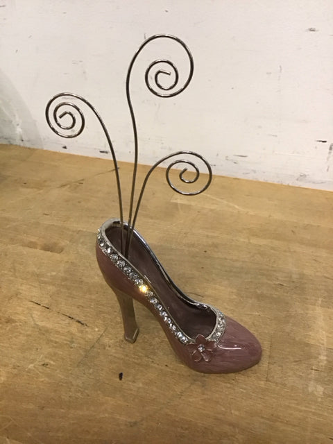 8" Lavender Enameled Embellished Shoe Jewelry Holder