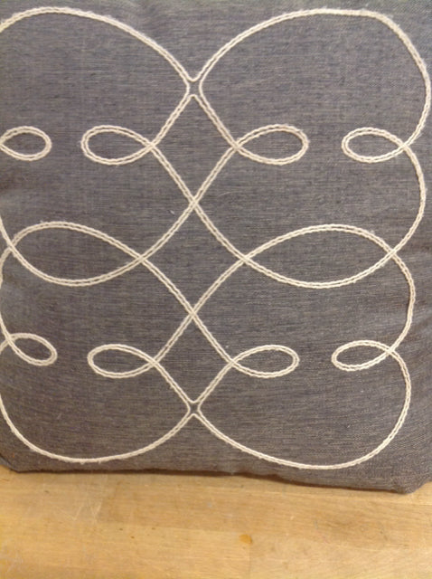 Pillow- 18" Grey & White Design