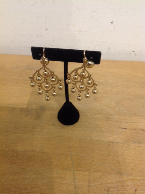 Earrings- Gold Ball Dangle Clip On