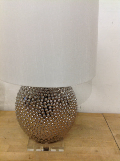 23" Silver Ceramic Lamp