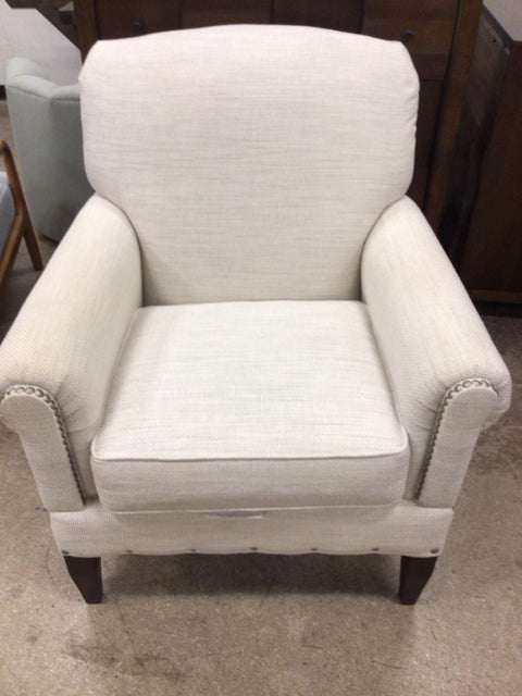 AS-IS Emerald Craft Furniture Cream Fabric Chair (Light Soil)