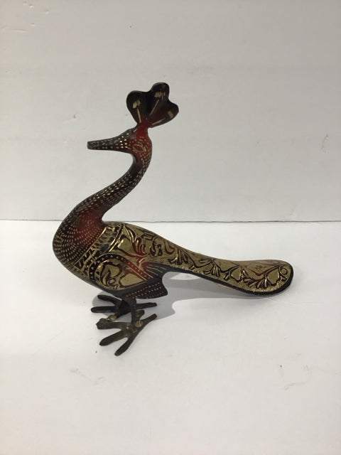 9" Metal Painted Peacock