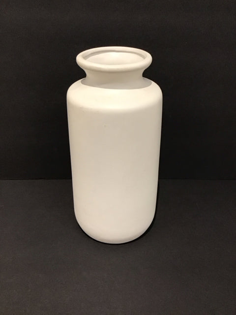 11" White Ceramic Vase