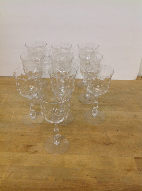 10 Set Fostoria Cellinni Crystal Water Goblets