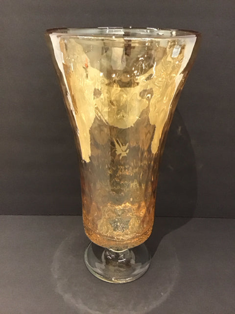 15" Light Amber Glass Vase