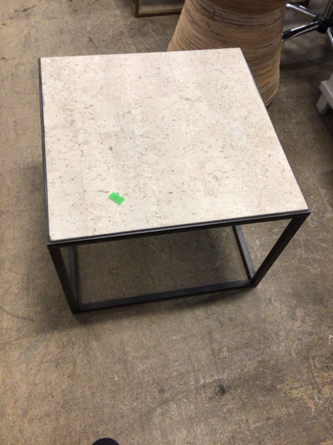 Macys Travertine Top End Table