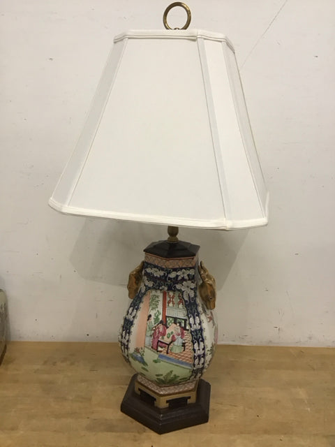 34" Asian Hexagonal Table Lamp