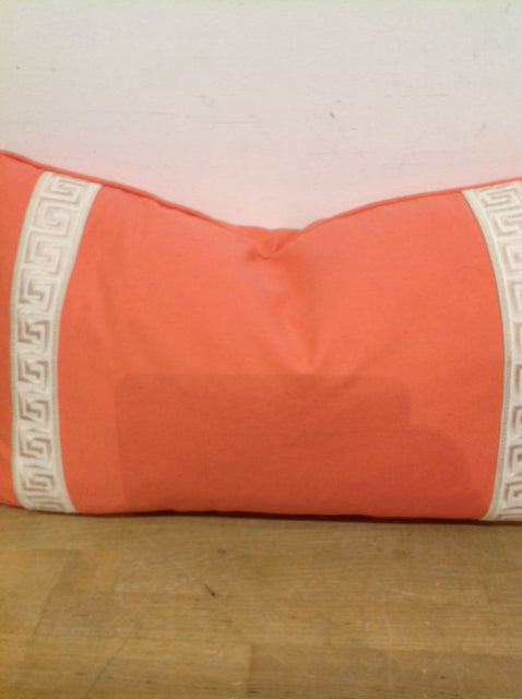 Pillow- 20" Coral Greek Key