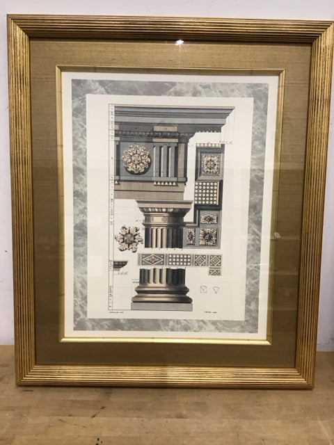 22.5"x26.5" Architechtual Corinthian Order Art