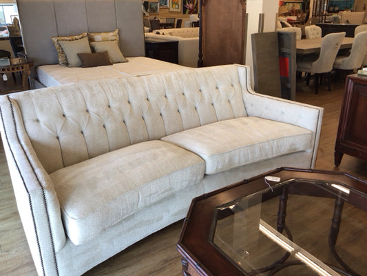Bernhardt Cream Curved Sofa (As-Is)