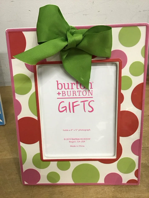 4"x5" Pink & Green Polka Dot Photo Frame