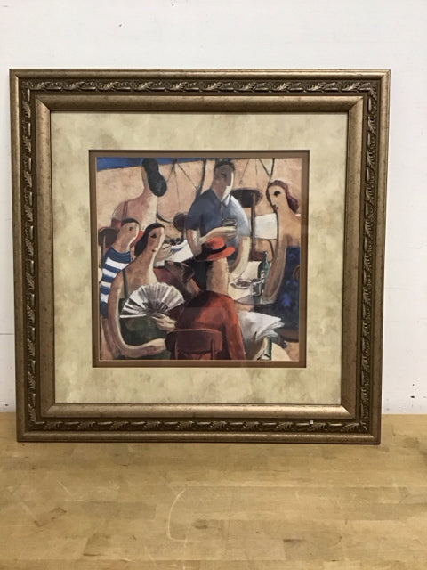 27x28 Framed "Entre Copas" Didier Lorenco Print