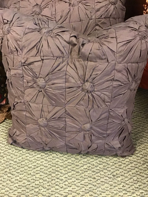 18" DKNY Brown City Pleat Pillow Down Filled