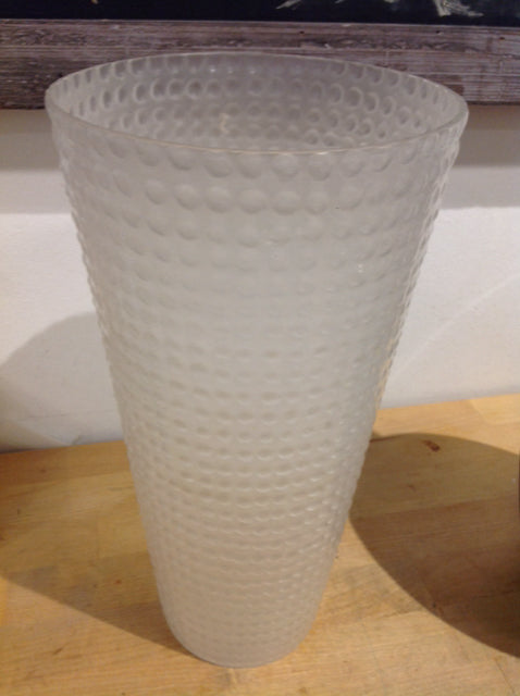Vase- 12" White Glass