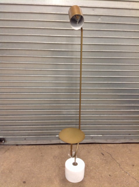 54.5" Gold Metal Round Base Coaster Floor Lamp