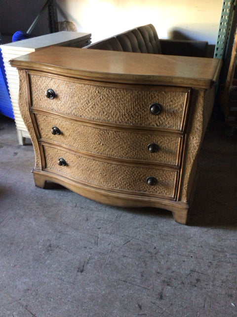 Drexel Rattan 3 Drawer Chest