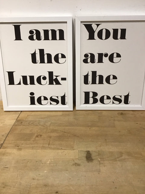 2-Panel White Framed Best & Luckiest