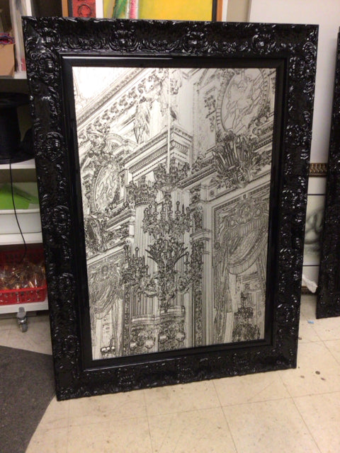 41 3/4" X 56 3/4" L'Opara Paris I Black Lacquered Framed Wall Decor