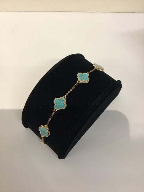 Van Cleef Style Turquoise Bracelet