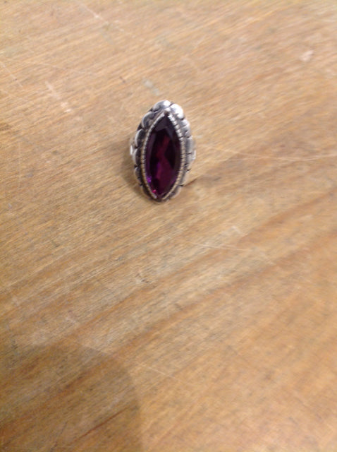 Ring- 925 Large Purple Stone