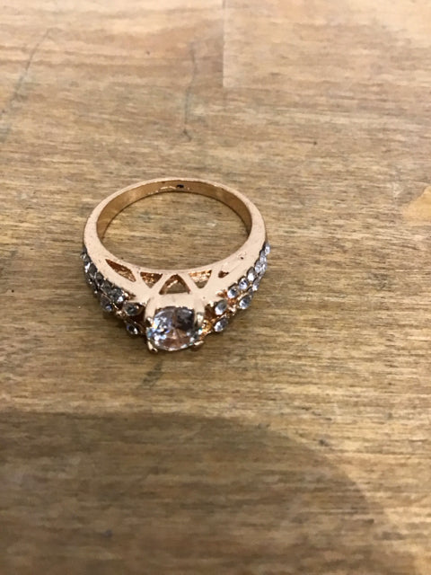 Goldtone CZ Rhinestone Ring