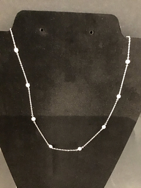 18" Cartier Style 925 Diamonds By the Yard Necklace
