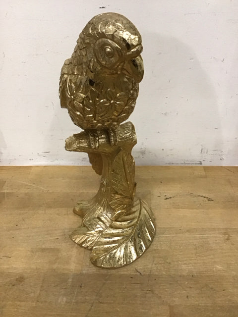 12.5" Gold Macaw Resin Sculpture