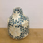 12" Blue/White Mother of Pearl Vase