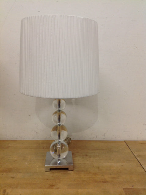 24" Stacked Glass Spheres Chrome Base w/Shade