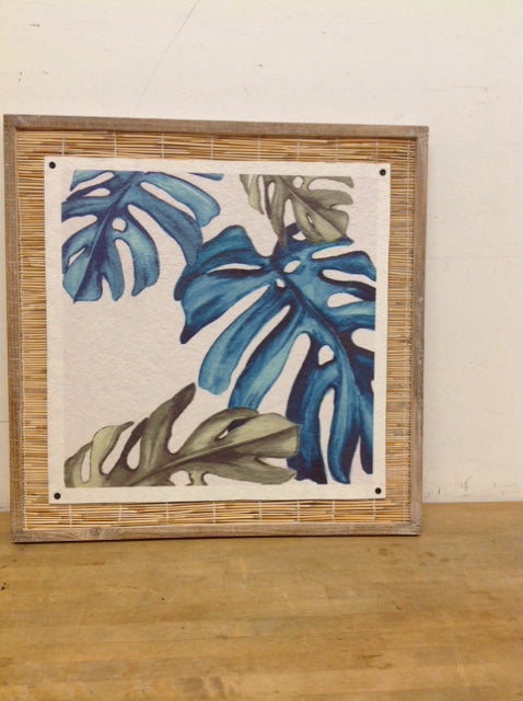28.5"Sq Rustic Framed Dried Plant Leaves Peyton Lane
