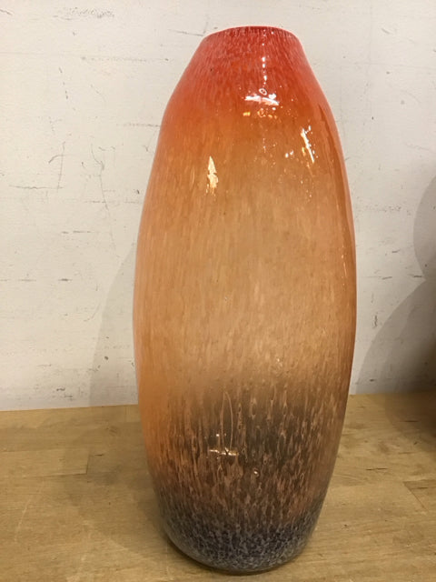 22.5" Orange Speckled Ovoid Shape Vase