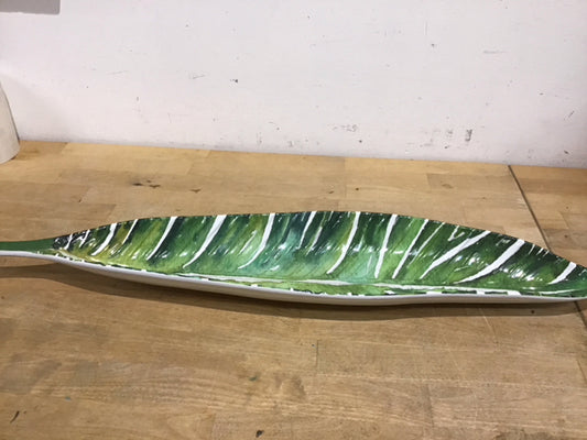 25" Leaf Ceramic Bowl