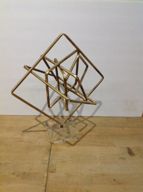 16" Gold Metal Abstract Sculpture