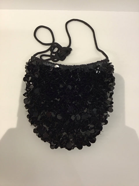 Black Beaded & Sequined Evening Bag