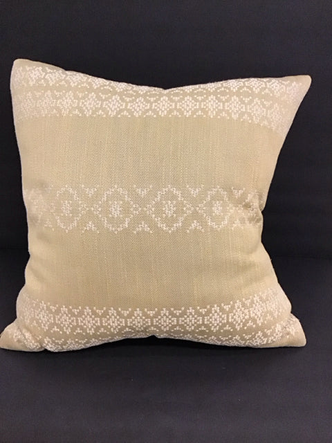 Yellow Pillow w/White Stitched Design