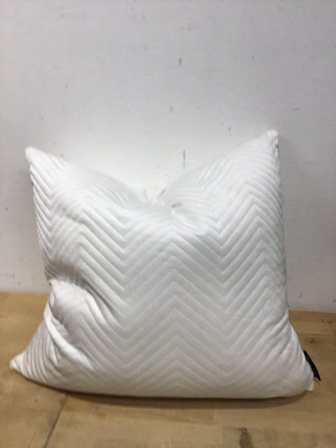 20" White Chevron Fleece Pillow