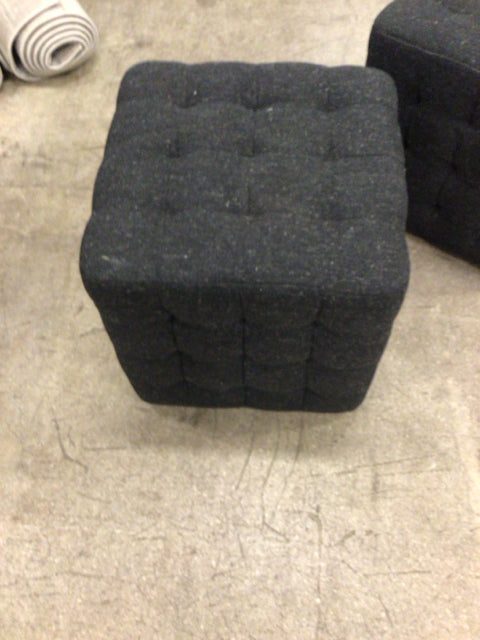 Grey Cube Ottoman