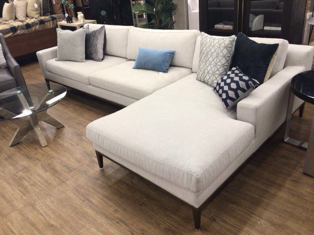 RH Italia Track Arm Right-Arm Chaise Oak Base Sectional